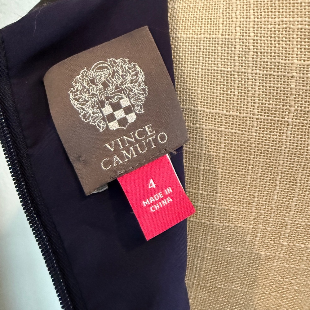 Vince Camuto Abstract Pink Navy and Silver Mini Dress - Picture 10 of 11